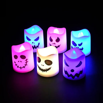 ZQNYCY Halloween Led Ghost Pumpkin Candle Light Glowing Lamp (6 Pieces)