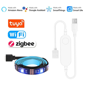 Excellux Smart LED Light Strips RGB 5050 with Voice Control (Alexa, Zigbee, Google) 30 LEDs / Metre