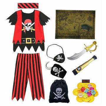 Captain Jack Sparrow Kids Pirate Dress Up Costume Ahoy Matties Halloween
