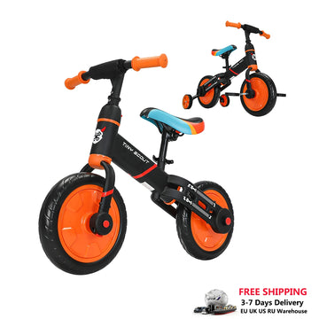 UBRAVOO Tiny Scout Balance Bike , 4-in-1 with Support Wheels and Pedals (Ages 3-6)