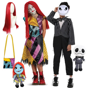 Sally & Jack Scary Halloween Costumes for Boys and Girls Aged 2-10 Years