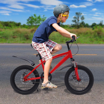 Kids Mountain Bike 18 Inch 1-Speed Adjustable Seat Height for Boys and Girls
