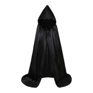 Black Hooded Cloak Scary Witch Costume, Perfect Cloak for this Halloween!