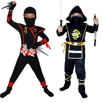 Ninja Deluxe Costume for Boys with Weapon Accessories Kung Fu