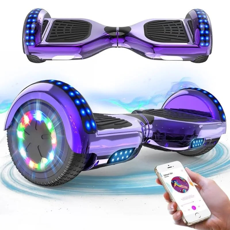 Hoverboards 6.5 inch with Bluetooth Speaker - Colorful LED Lights (Kids & Teenagers)