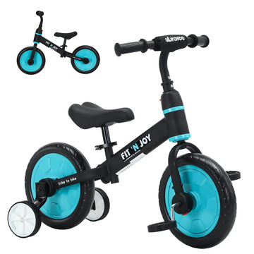UBRAVOO Fit 'n Joy Beginner Toddler Training Bicycle for Boys Girls 2-4, 4-in-1 Kids Balance Bike with Pedals & Training Wheels