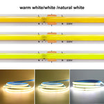 5m 10m 20m 50m COB LED Strip Light 220V Flex Tape Lamp with IC Chip High Bright 240 LEDs Linear Lighting RA90 Warm Natural White