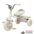 UBRAVOO Baby Foldable Tricycle Trike with Pedals,Unique PU Wheels with Elasticity Shock-absorbing Effect,Cool Lights,Suitable for Ages 1-5 Years