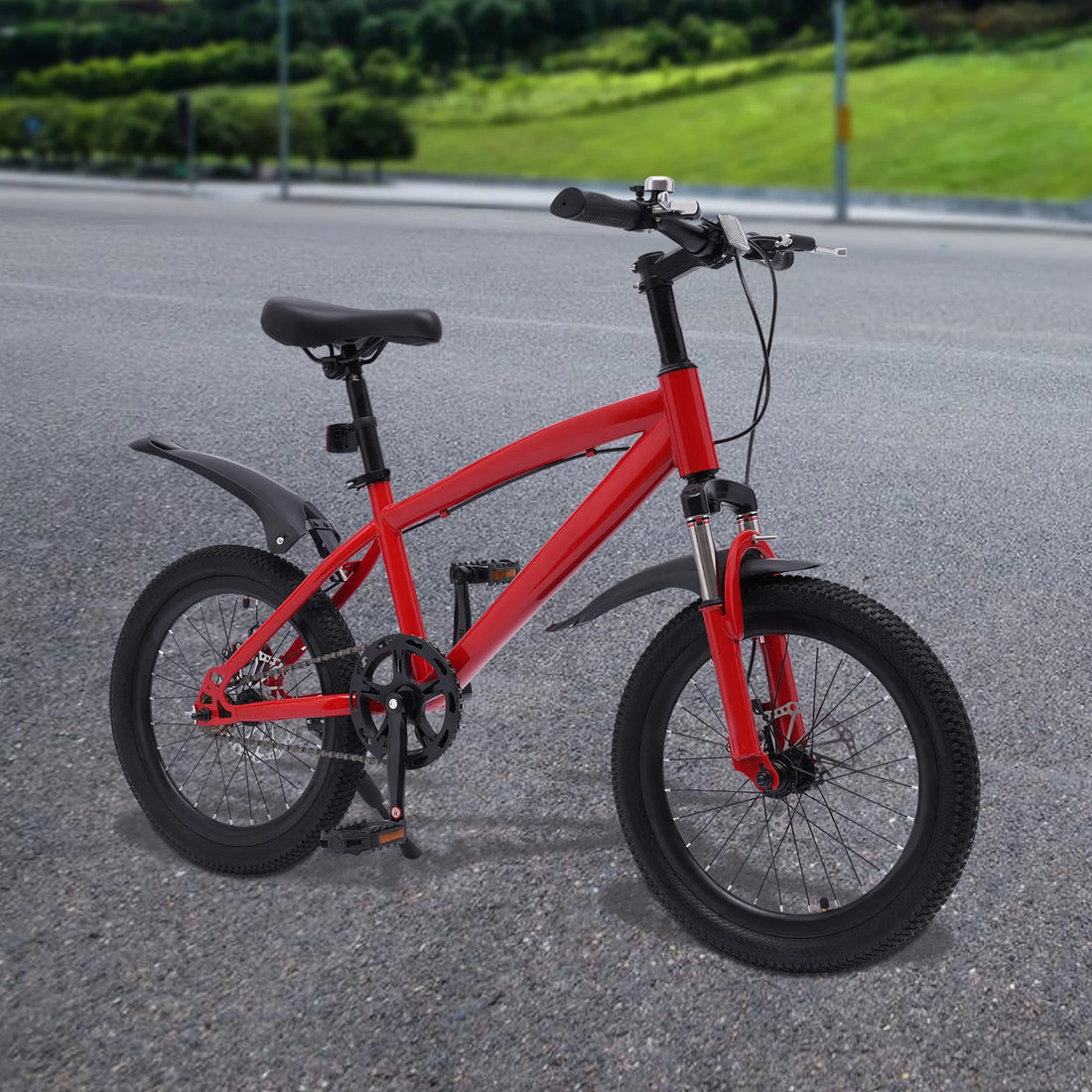 Kids Mountain Bike 18 Inch 1-Speed Adjustable Seat Height for Boys and Girls