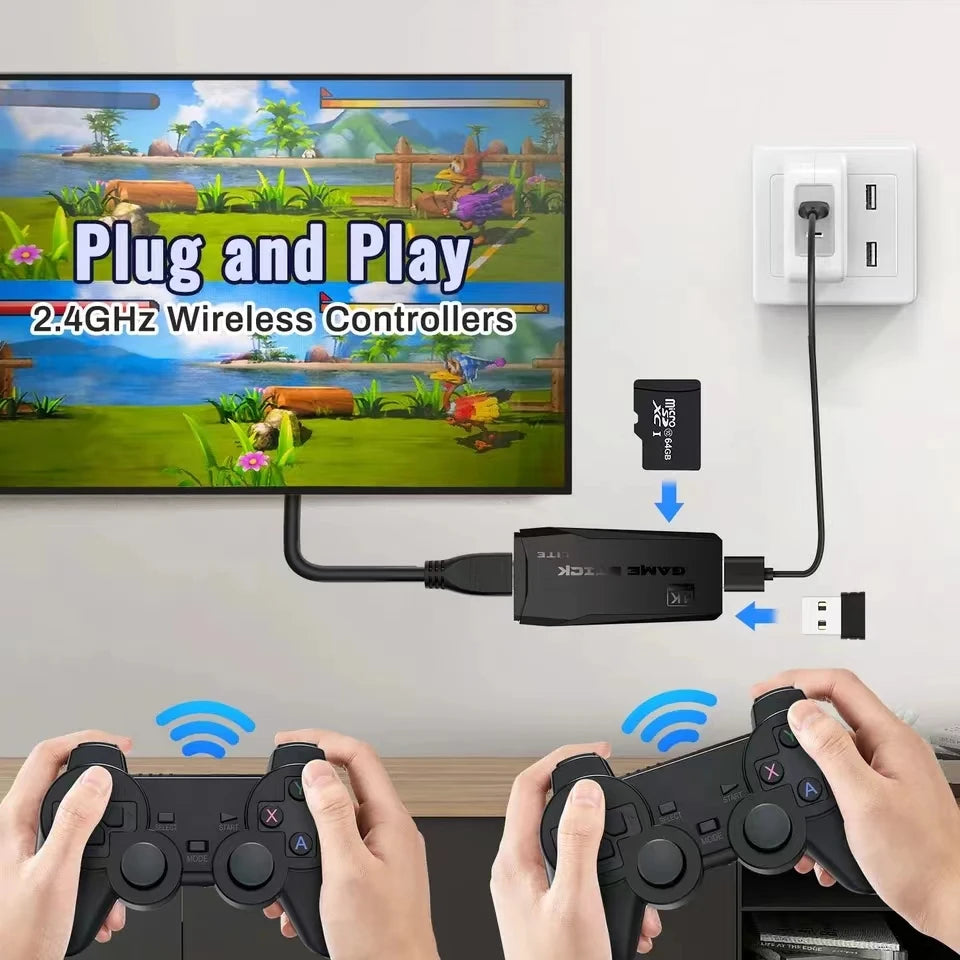 TECTINTER 4K Video Game Console Wireless Controller Gamepad with Built-In Games