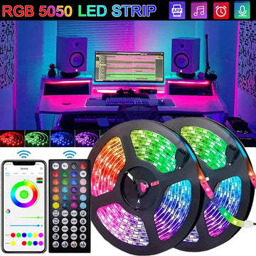 LeiiGeeGo USB LED Strip Lights RGB 5050 Bluetooth, WiFI and IR with App Control