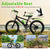 20'' Mountain Bike Green Bicycle 7 Speeds Double Disc Brake Carbon Steel Bicycle Kids City Bike for Mountain Climbing