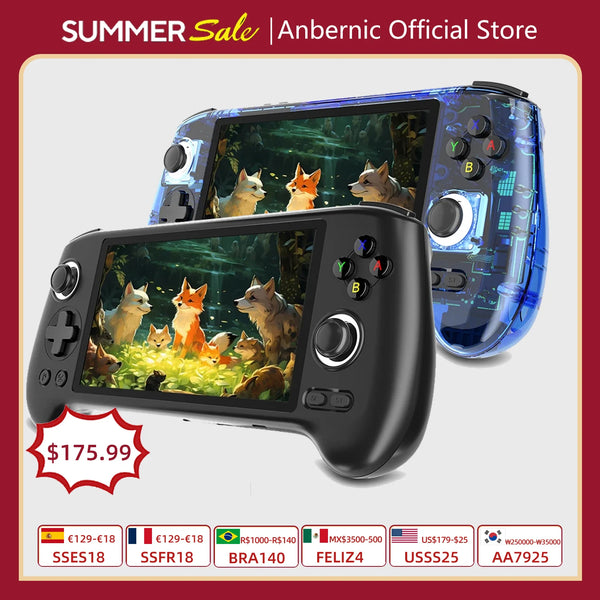 ANBERNIC RG556 Retro Handheld Game Console 64bit Android 13 System Unisoc T820 5.48-inch AMOLED Screen Hall Joystick Game Player