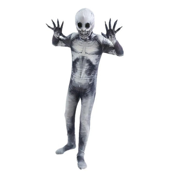 Halloween Ghost Skin Costume e Scary Skeleton Tights Shadow Demon Bodysuit