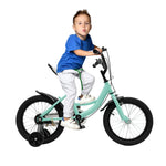 16 inch Green Kids Bike Fits for 5-8 Years Old Girls and Boys - Comfortable Bike with Training Wheels