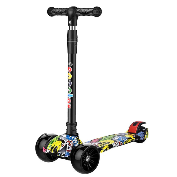 Children Scooter 3 Wheels Scooter with Flash Wheels for 2-12 Year Kids - Adjustable Height Foldable Children Scooter