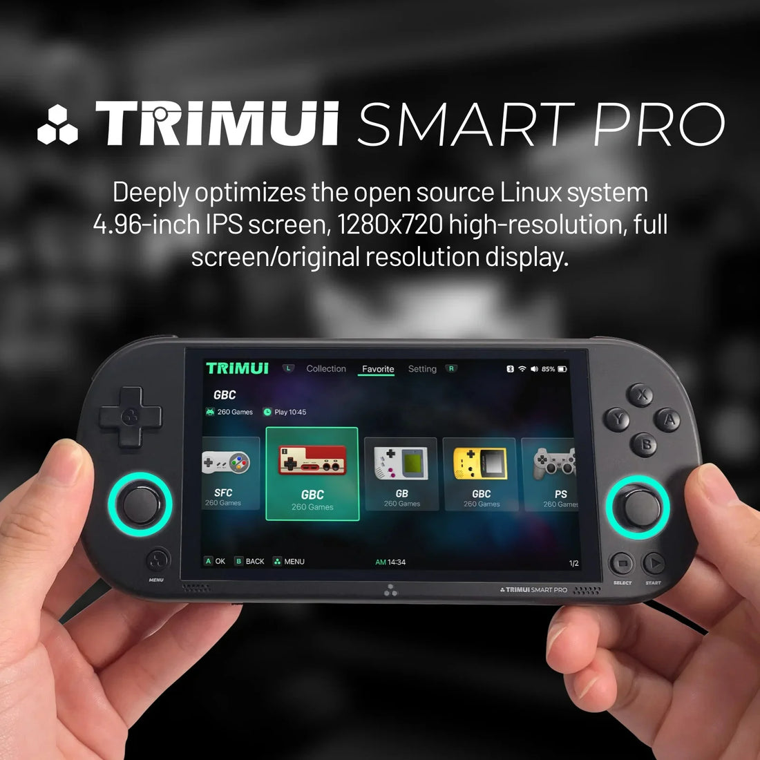 Trimui Smart Pro Handheld Game 4.96''IPS Screen with Joystrick