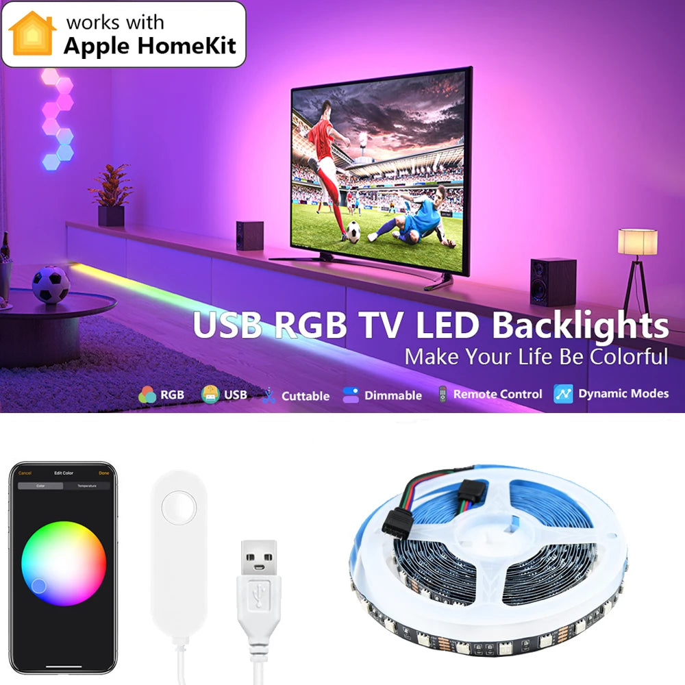 CENFAYA Smart LED Light Strips RGB 5050 with Apple Homekit / Siri Support