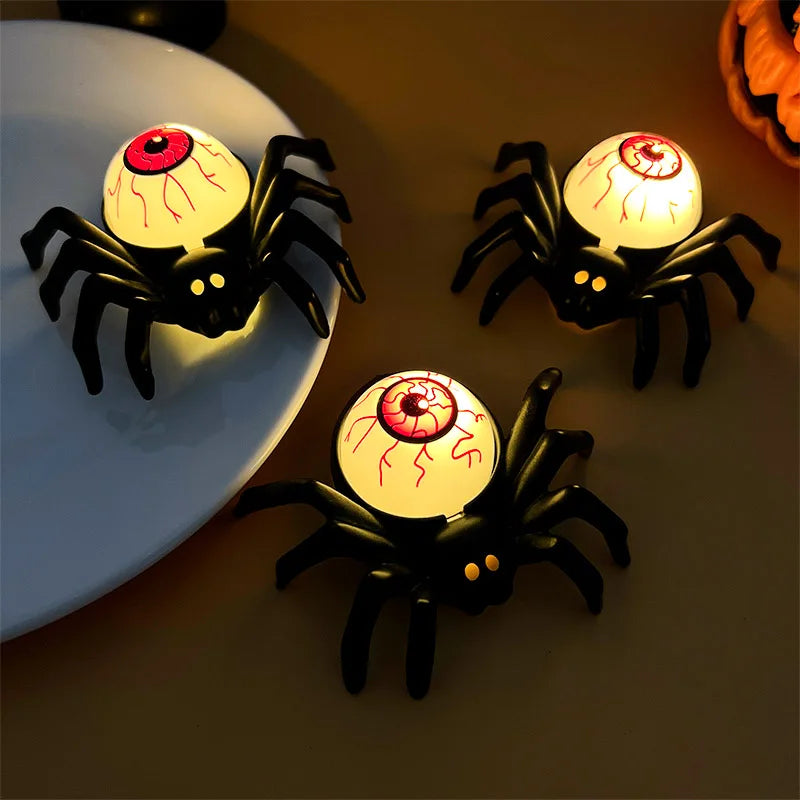 Xunyihappy Halloween Decorations LED Candle Light Plastic Spider Skull Lamp