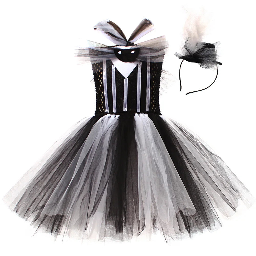 Jack Skellington Girls Halloween Costume with Props for Girls Aged 2-10 Years Old