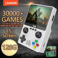 NEW X6 Retro Portable Console 128G 30000+GAMES 3.5" Screen 2000mAh Battery 640x480 For SFC GBC GBA Handle Connection Mini Arcade