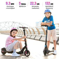 EVERCROSS TECH EV06C Electric Scooter, 6.5'' Foldable E-Scooter for Kids Ages 6-12, Up to 15 km/h & 8 km, LED Display