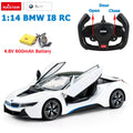 RASTAR 1/14 BMW I8 RC Car Model 4.8V 600mAh Battery LED Lights RC Open The Doors Free wheels Toy Gift For Adults