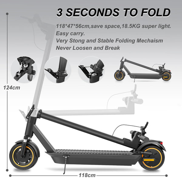 AOVOPRO MAX4 PRO Adult Electric Scooter Peak 1000W Motor Max Range 45KM 10” Tires 35KM/h Smart App Foldable EScooter EAMAX