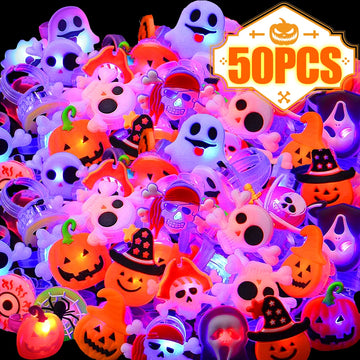 Halloween Luminous Rings Creative Cute Pumpkin Ghost Eye Ghost Pirate Spiderweb