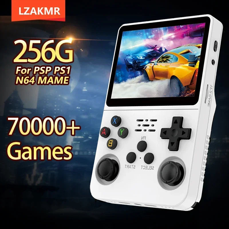 LZAKMR Handheld Game Console R36S Portable 3.5” IPS Screen