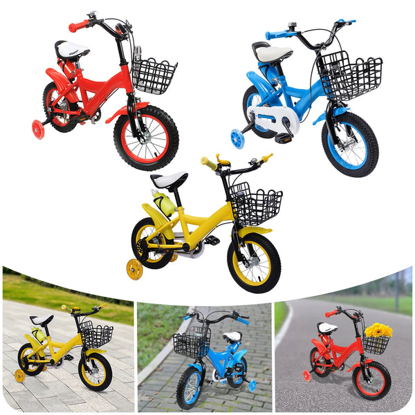 12 Inch Boys and Girls Children's Bicycle With Pedal Light Kids and a Basket - Available in 3 Colours