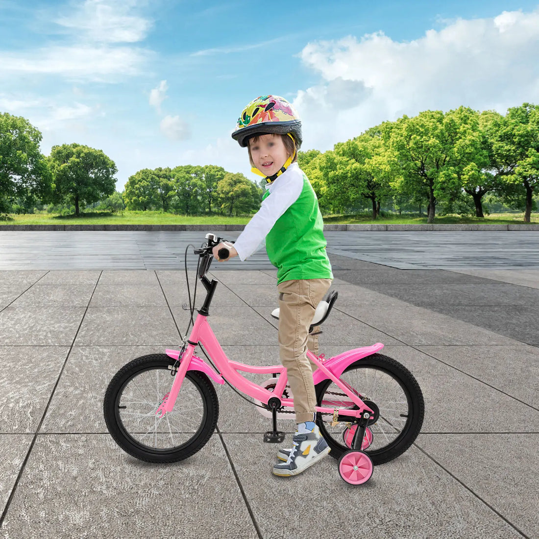 Kids Bike 16 inch with Training Wheels, Suitable for Boys and Girls