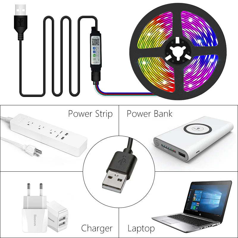 RGBGW Led Strip Lights RGB 5050 1M-30M IR & Bluetooth Control