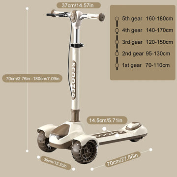 Kid's Kickboard Kick Scooter, Adjustable with Flash Wheels