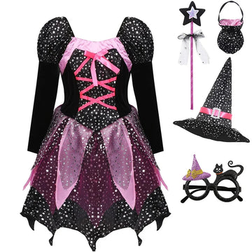 Halloween Girls Cosplay Witch Dresses in Multiple Varieties (7-13 Years)