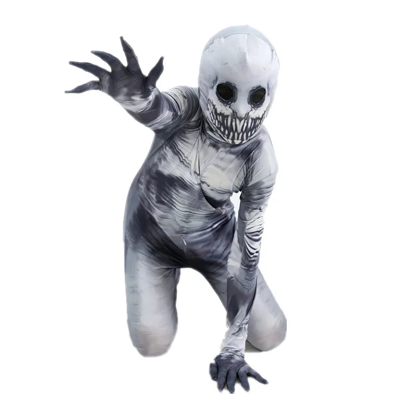 Halloween Ghost Skin Costume e Scary Skeleton Tights Shadow Demon Bodysuit