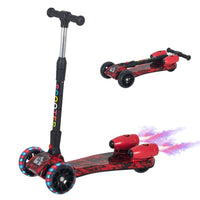 Child Wheel E-Scooter Light Music Water Spray Rechargeable 3-6 Yrs Red