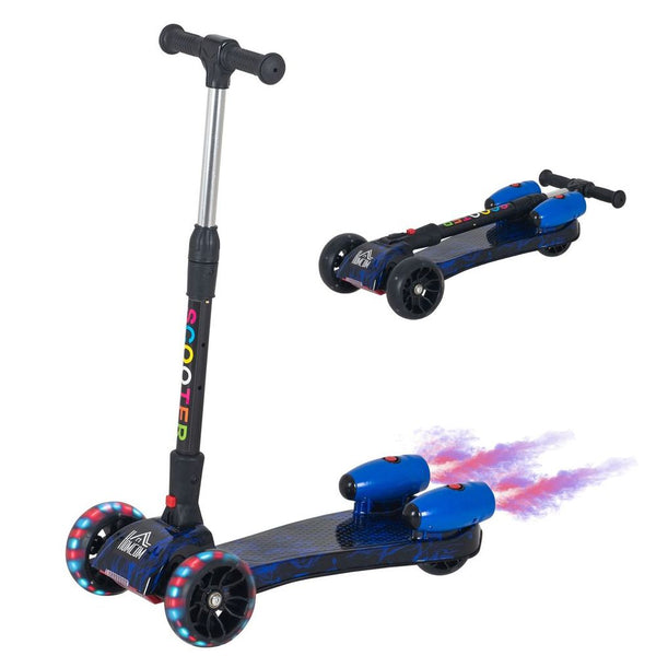 Child 3-Wheel Scooter Light Music Water Spray Rechargeable 3-6 Yrs Blue