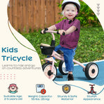 Kids Trike, Tricycle with Adjustable Seat, Basket, Bell for Ages 2-5 Years Pink