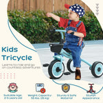 AIYAPLAY Trike with Adjustable Seat Basket Kids Tricycle for 2-5 Years Old Blue